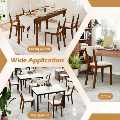 Goflame Sherpa Dining Chairs Set of 4 Modern Kitchen Chair w/Rubber Wood Legs
