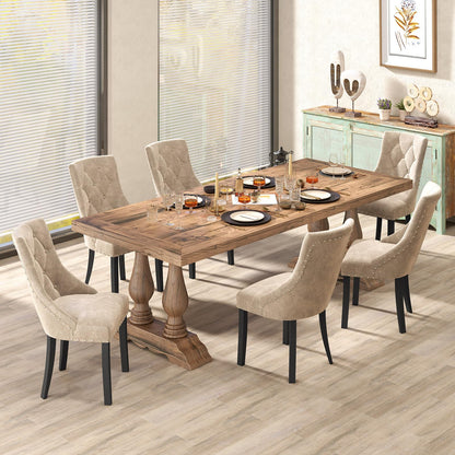 Goflame Upholstered Dining Chairs Set of 2/4, Tufted Wingback Kitchen Chairs w/Solid Wood Legs, Padded Seat