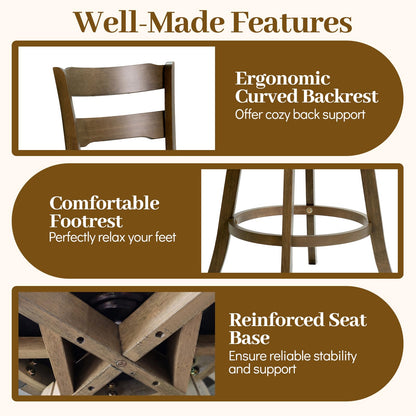 Goflame 25" Swivel Bar Stools Set of 2/4 with Fabric Upholstered Seat