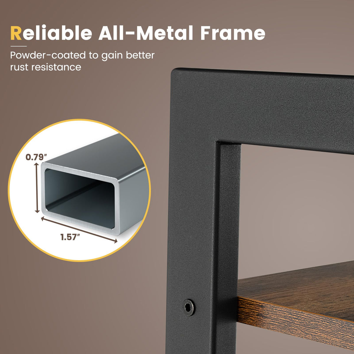 Goflame Industrial 4-Tier Bookshelf, Ladder Bookshelf with Metal Frame, Anti-Tipping Kits