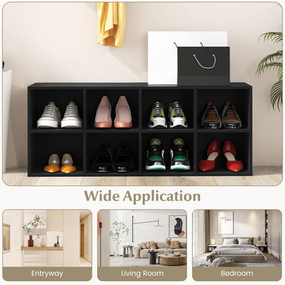 Goflame Shoe Bench 8 Cubes, 40" Entryway Bench with Storage