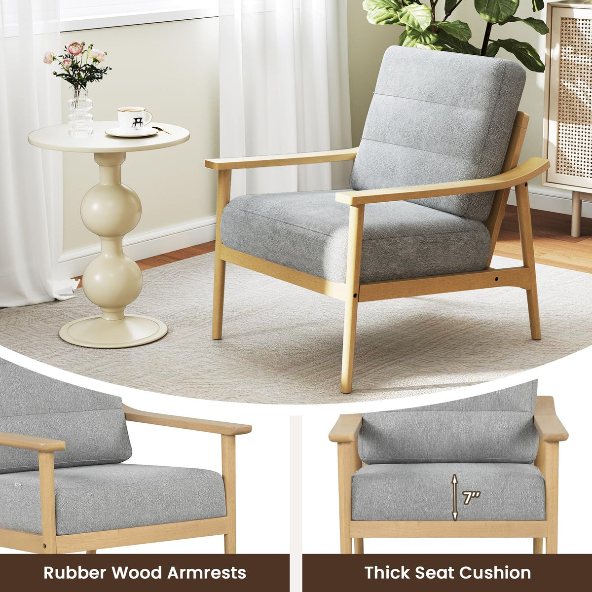 Goflame Mid Century Modern Accent Chair