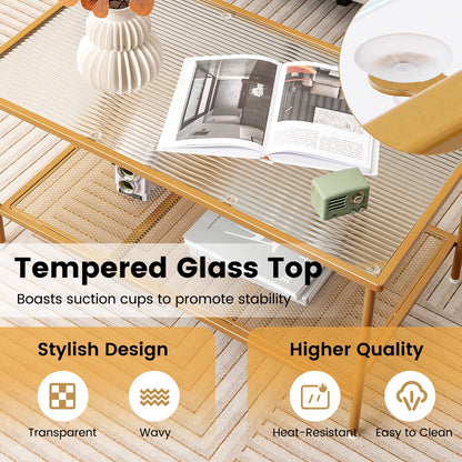 Goflame 2-Tier Modern Coffee Table