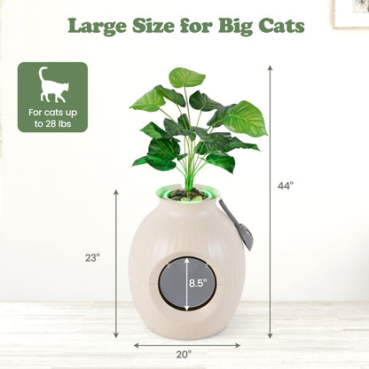Goflame Cat Litter Box Plant - Hidden Litter Box Furniture with Lights