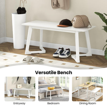 Goflame Set of 1/2 Entryway Bench, 42” Long Dining Bench with Rubber Wood Triangular Legs