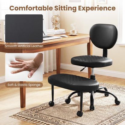 Goflame Ergonomic Criss Cross Meditation Office Chair with Wheels