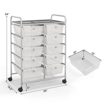 Goflame 10 Drawers Rolling Cart, Classroom Organizers