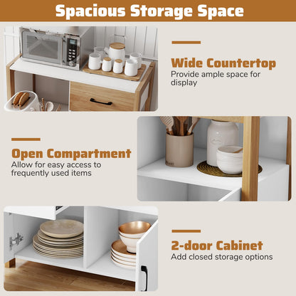 Goflame Buffet Sideboard with Pull-Out Shelf