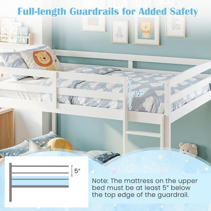 Goflame Full Over Full Bunk Bed with Full-Length Guardrails