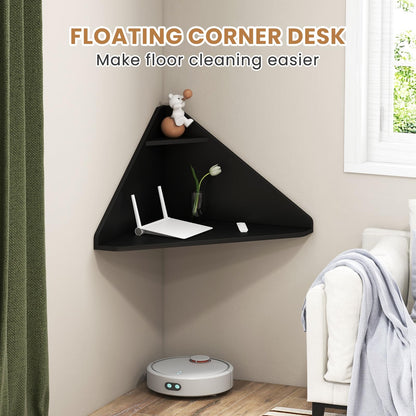 Goflame Wall Mounted Computer Desk with Storage Shelf