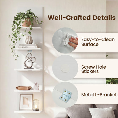 GOFLAME 5-Tier Wall Shelf for Living Room