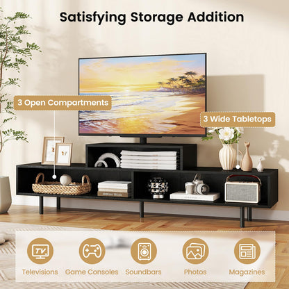 Goflame 3 Cubby TV Stand for 55/65/70 Inch TV | 63" Modern Entertainment Center