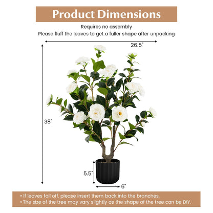 GOFLAME 38” Artificial Camellia Tree 2 Packs
