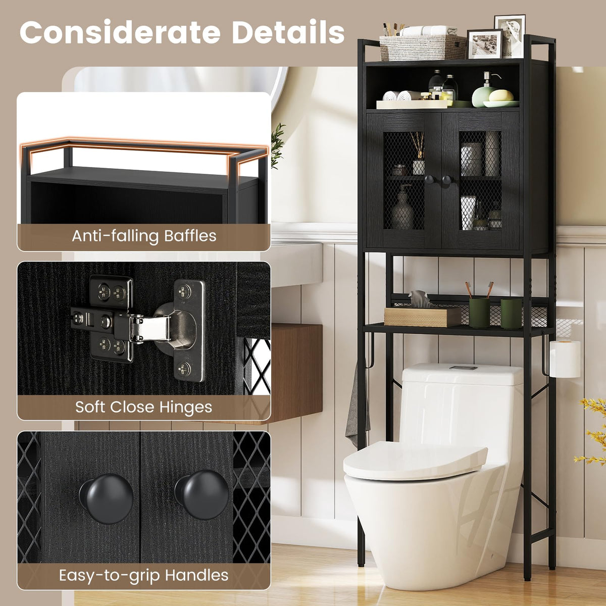Goflame Over The Toilet Storage Cabinet for Laundry Room