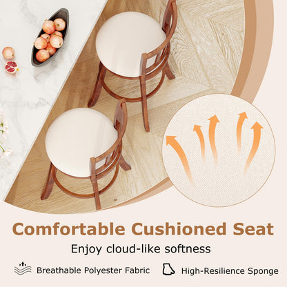 Goflame 30.5" Swivel Bar Stools Set of 2/4 with Rubber Wood Legs & Footrest & Upholstered Seat