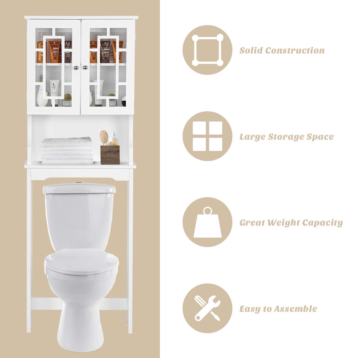 Goflame Over-The-Toilet Bathroom Storage Space