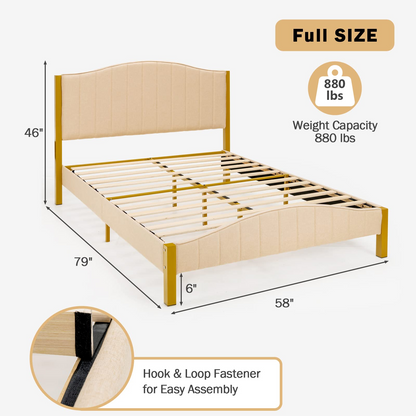 Goflame Full Size Upholstered Bed Frame