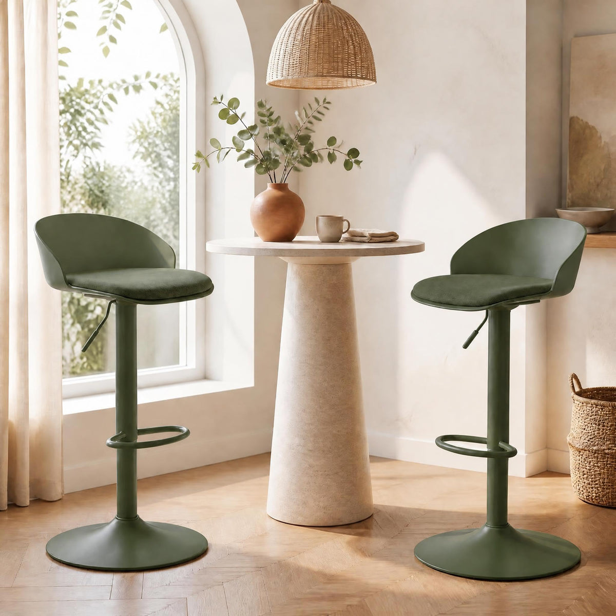 GOFLAME Bar Stools Set of 2/4 Adjustable Bar Height Stools