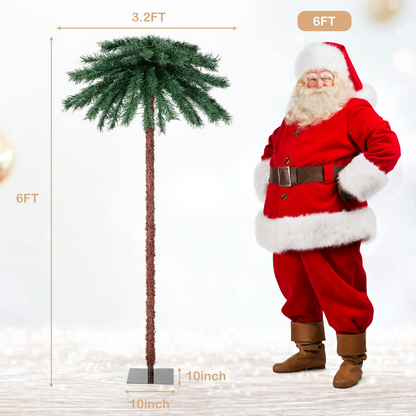 Goflame 6 FT Pre-Lit Artificial Christmas Tree, Lighted Xmas Palm Tree W/ 210 Multi-Color LED Lights - GoflameUS