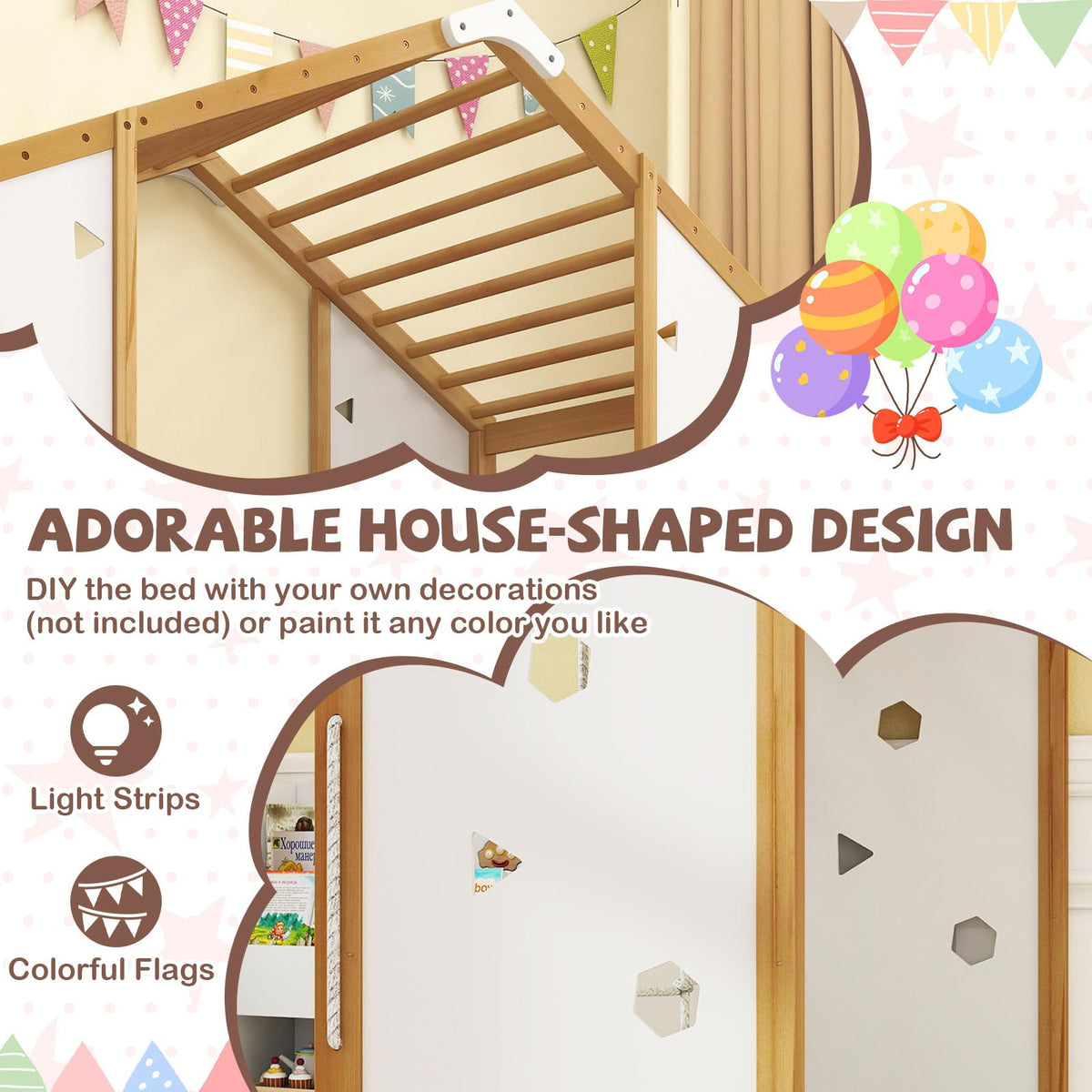 Goflame Twin Size Montessori Floor Bed, 3-in-1 Indoor Kids Jungle Gym Playground
