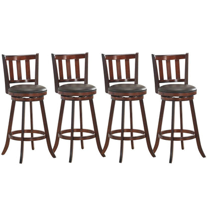 Bar Stools Set of 2 or 4, Counter Height Dining Chair, Fabric Upholstered 360 Degree Swivel