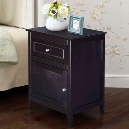 Wooden End Table W/Shelf - Goflame