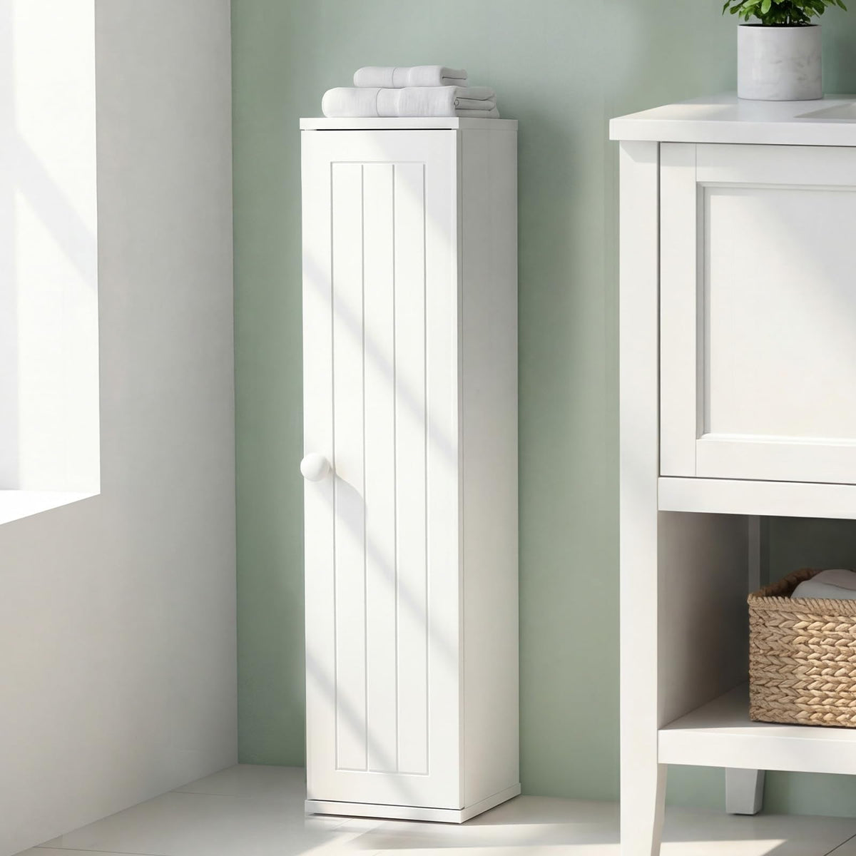 Goflame Small Bathroom Storage Cabinet with Door and Removable Shelves
