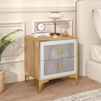 Goflame Modern Nightstand with 2 Drawers