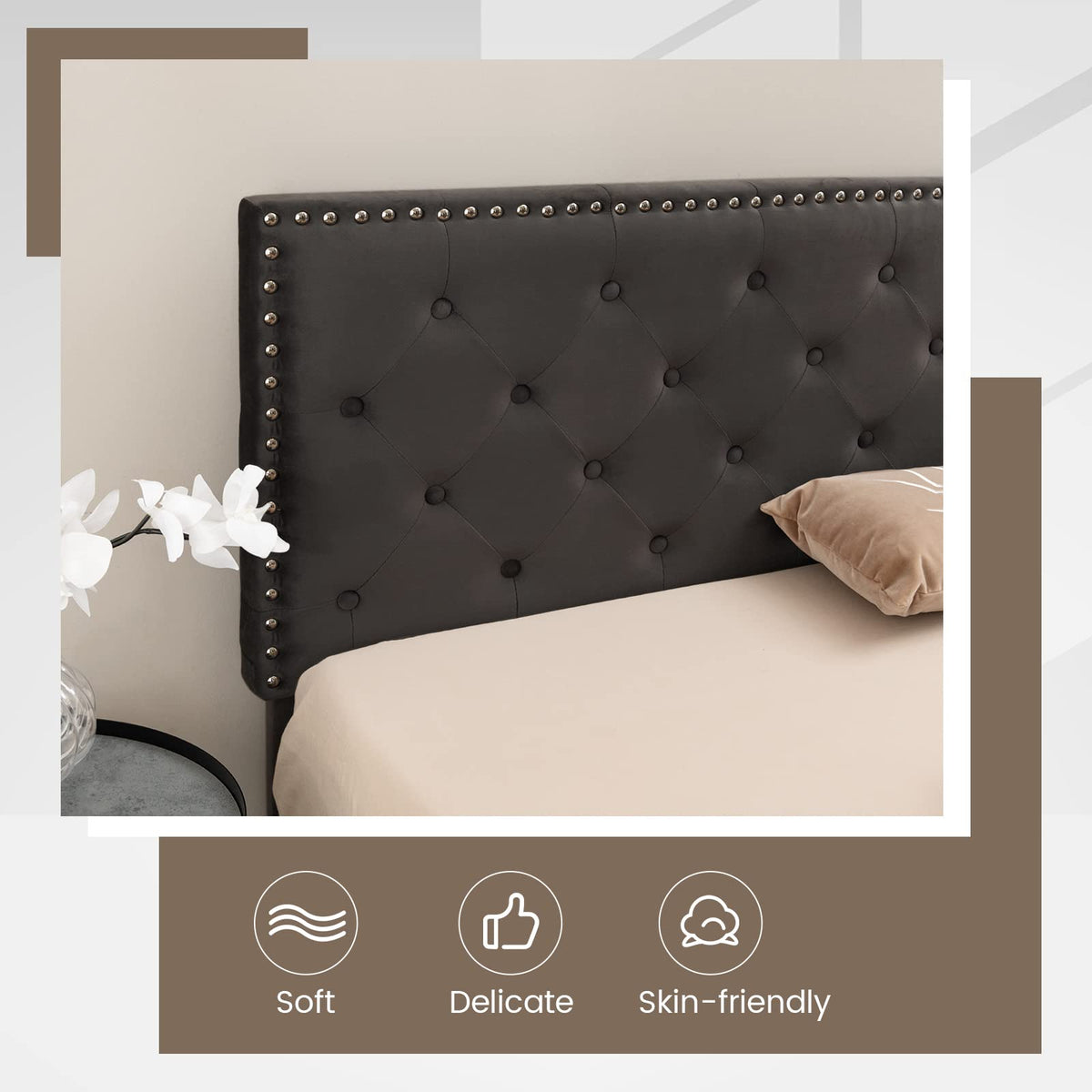 Goflame Upholstered Full Size Bed Frame