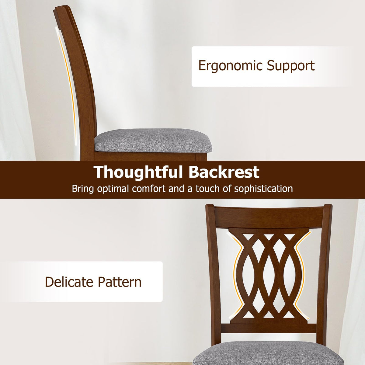 Goflame Upholstered Dining Chairs Set of 2/4 for Kitchen