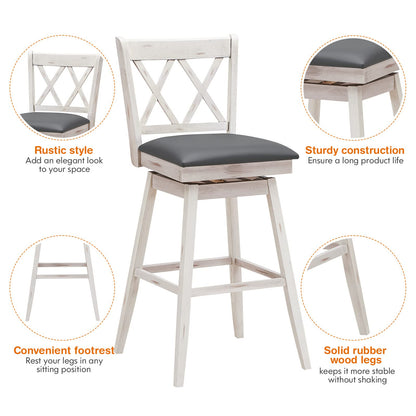 Goflame Bar Stool with Foot Rest Upholstered Cushion & Ergonomic Backrest