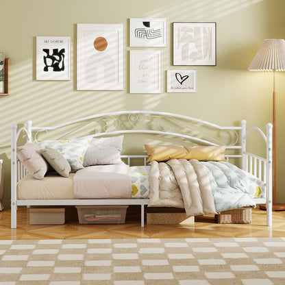Goflame Modern Sofa Day Bed with Stylish Headboard & 12 Metal Slats Support