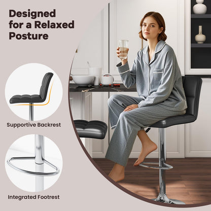 Goflame Swivel Bar Stools Set of 2/4, Upholstered Counter Height Bar Chairs with Back