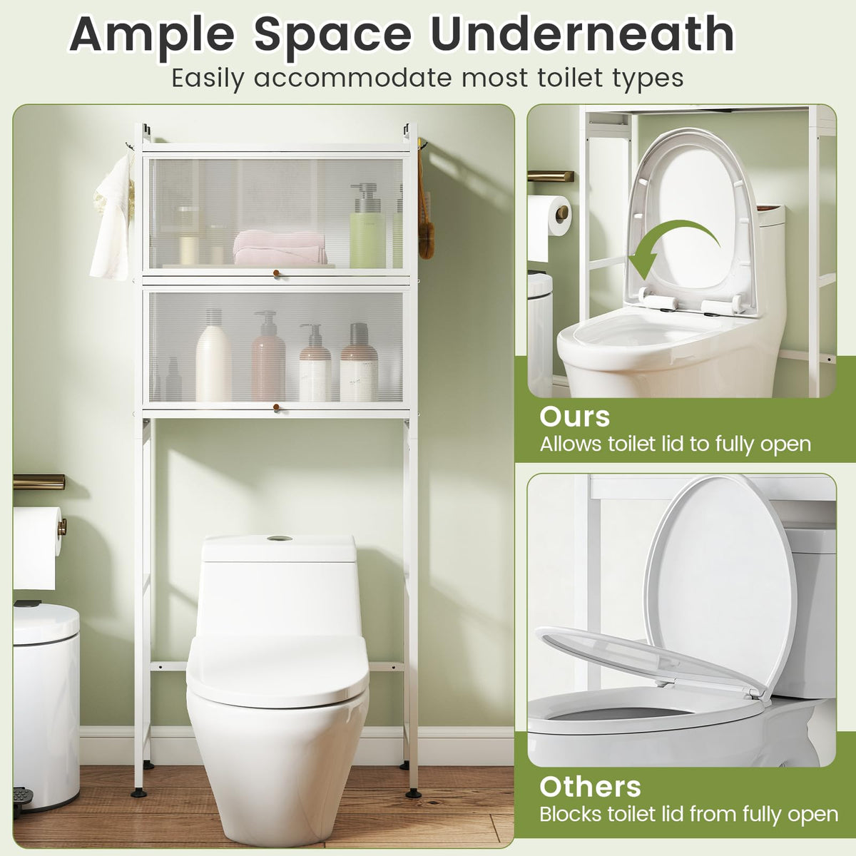 Goflame Over The Toilet Storage Cabinet for Restroom