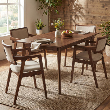 Goflame Rubber Wood Dining Chairs Set of 2/4