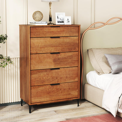 Goflame Wooden Storage Cabinet with Anti-Tip Kit & Sturdy Metal Legs