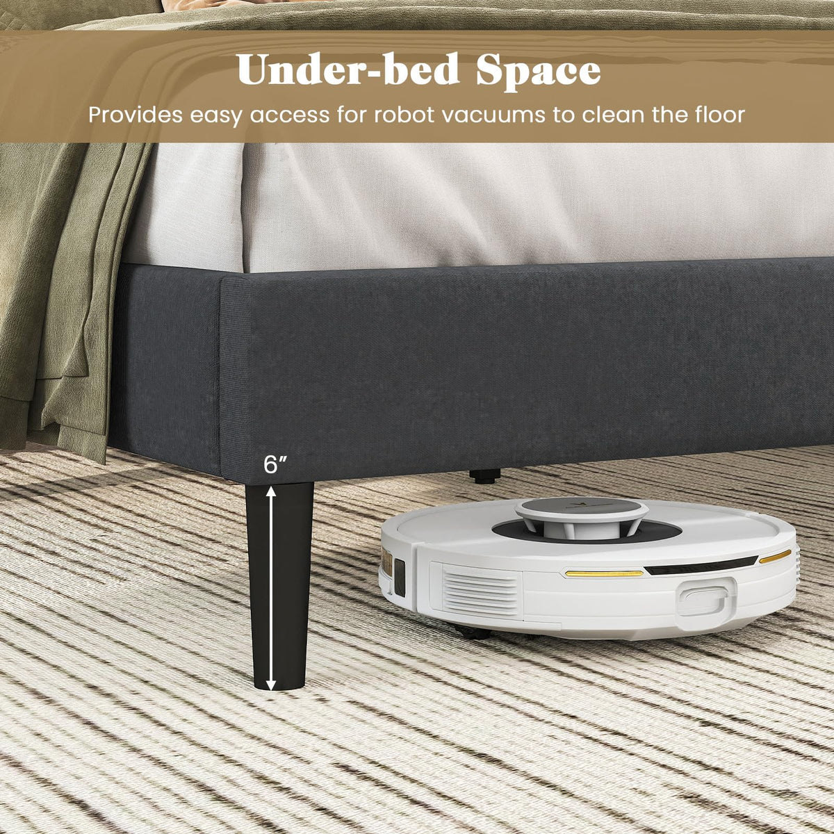 Modern Queen/Full/Twin Size Upholstered Platform Bed Frame with Geometric Tufting Headboard