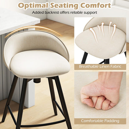 Goflame Swivel Bar Stools Set of 2/4 25" Counter Height Bar Chairs
