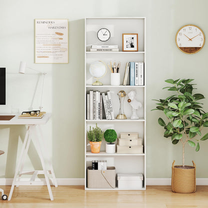 Goflame 5-Tier Bookshelf Freestanding Bookcase with 5 Open Shelf