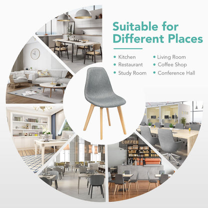 Set of 2 or 4 Kitchen Dining Chairs Gray