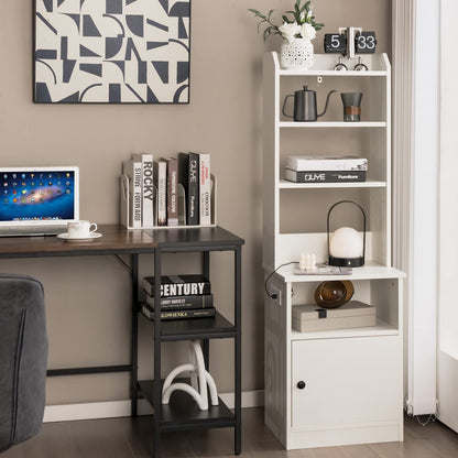 Goflame Nightstand with Charging Station - 55" Tall Bedside Table