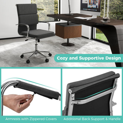 Goflame Ergonomic Office Chair Mid Back Fabric Desk Chair with Armrest