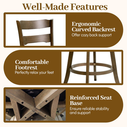 Goflame 30.5" Swivel Bar Stools Set of 2/4 with Fabric Upholstered Seat, High Back