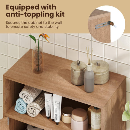 Goflame Bathroom Storage Cabinet with 2 Doors & 3-Level Adjustable Shelf
