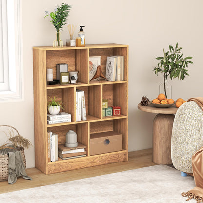 Goflame 7 Cube Bookcase 4-Tier Freestanding Bookshelf w/ 7 Open Compartments