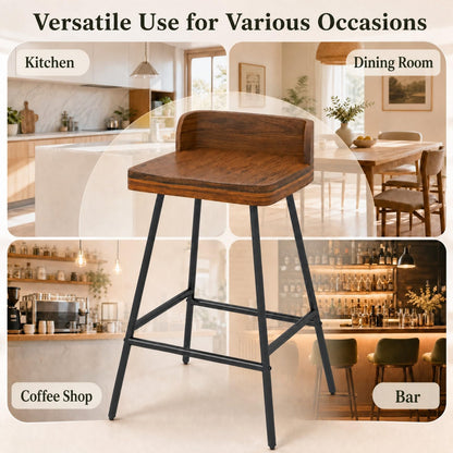 GOFLAME 24" Industrial Bar Stools Set of 1/2/4 Counter Height Barstools