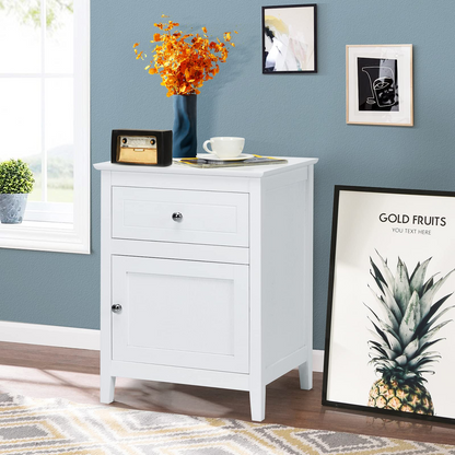 Wooden End Table W/Shelf - Goflame