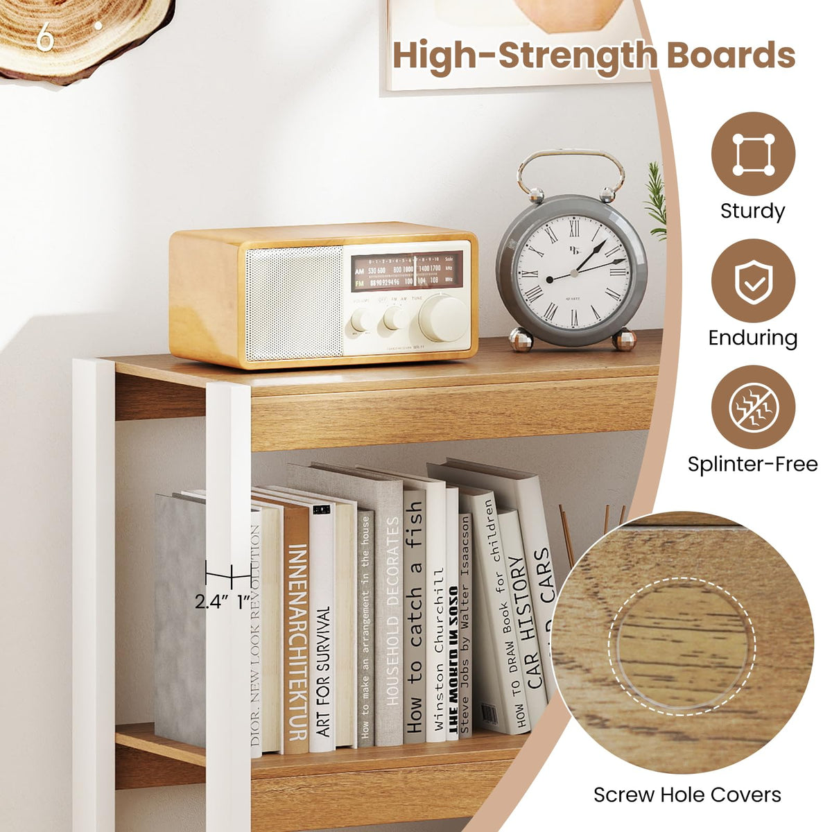 Goflame 3 Tier Bookshelf