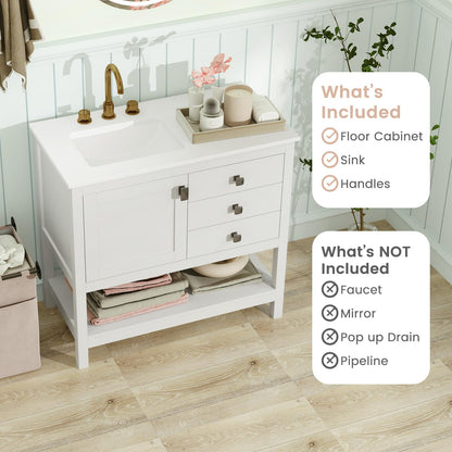 Goflame Bathroom Vanity with Ceramic Sink