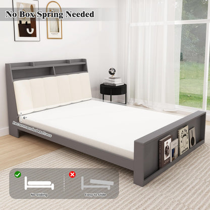 Goflame Full Size Bed Frame with Storage